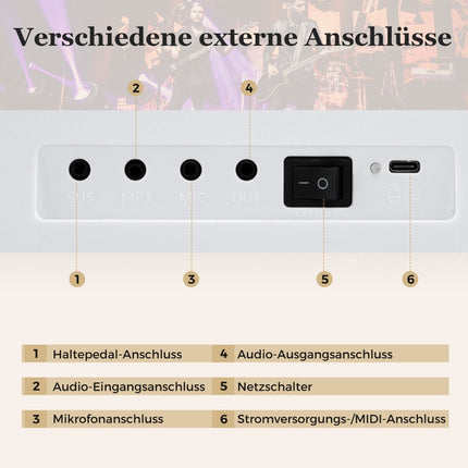 61-Tasten faltbares elektronisches Keyboard mit MIDI & Split