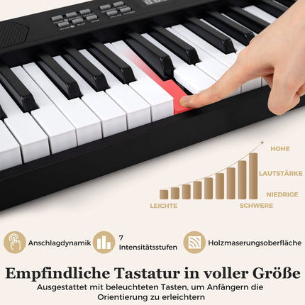 61-Key Foldable Electronic Piano Keyboard with MIDI & Split