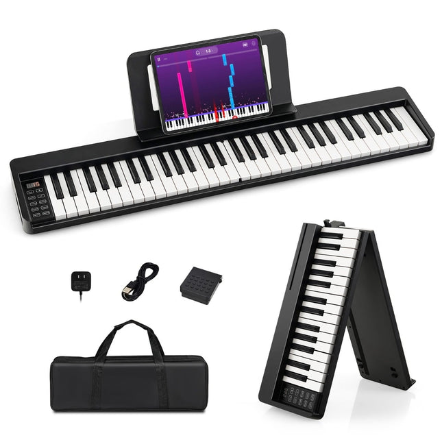 61-Tasten Digitalpiano faltbar mit Bluetooth & Zubehör