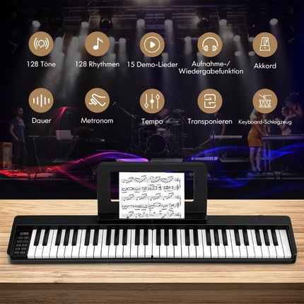61-Tasten Digitalpiano faltbar mit Bluetooth & Zubehör