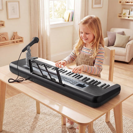 61-Tasten Kinder-Klaviertastatur mit verstellbarem Ständer und Mikrofon