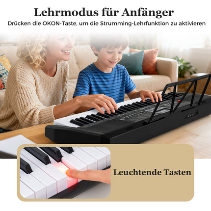 61-Tasten Portable Keyboard mit 200 Rhythmen & Klangfarben