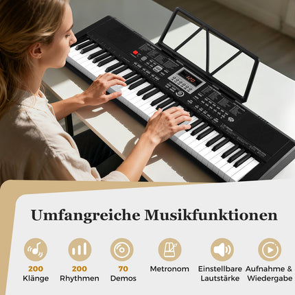 61-Tasten Portable Keyboard mit 200 Rhythmen & Klangfarben