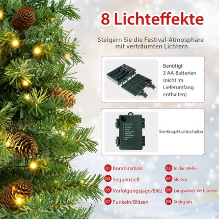 64 cm LED-Mini-Weihnachtsbaum – 50 Lichter, Tannenzapfen