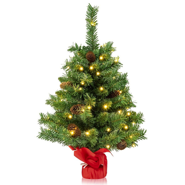 LED mini vánoční stromek 64 cm – 50 světel, šišky