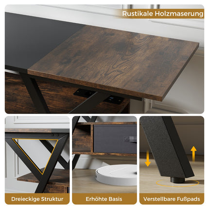 65-Inch TV Stand with LED Lights and Storage