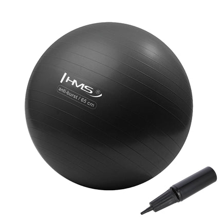 65cm Black Gym Ball – Anti-Burst, Non-Slip