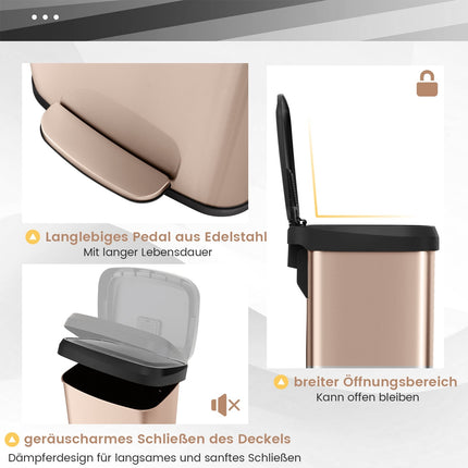 68L Kitchen Trash Can with Soft-Close Lid & Deodorizer
