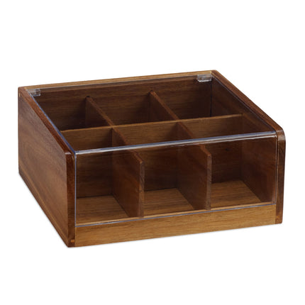 Teebox aus Holz mit 6 Fächern