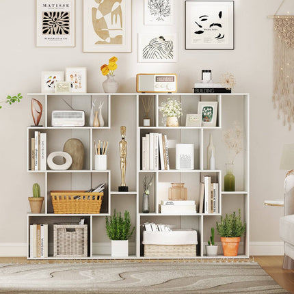 6-Cube White Bookshelf with Anti-Tip Safety Features
