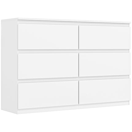 6-Schubladen-Kommode, weiße Kommode 112 x 34 x 75 cm