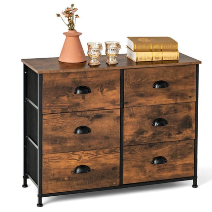 6-Drawer Dresser with Fabric Drawers & Steel Frame