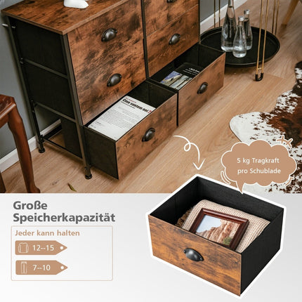 6-Drawer Dresser with Fabric Drawers & Steel Frame
