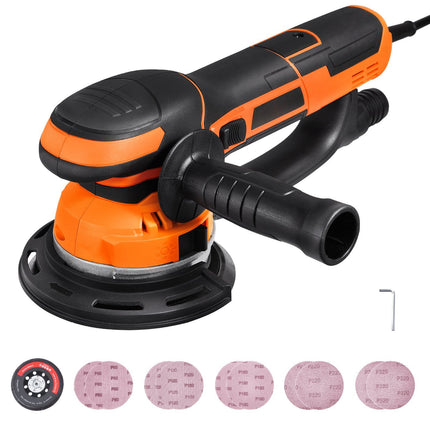 6-Inch Random Orbital Sander, 850W Variable Speed, 10 Sandpapers