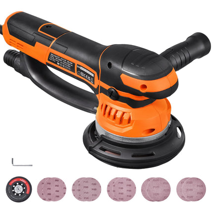 6-Inch Random Orbital Sander, 850W Variable Speed, 10 Sandpapers