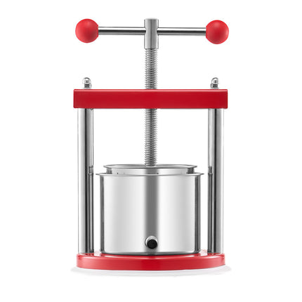 6L Manual Fruit Wine Press, Stainless Steel, T-Handle
