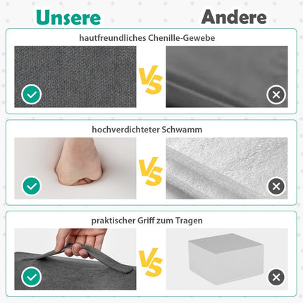 6 Stk. Weichbausteine zum Klettern und Krabbeln Schaumstoffbausteine Riesenbausteine Grau