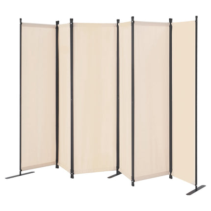 6-Panel Folding Room Divider, Beige Oxford Privacy Screen