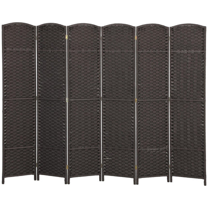 6-Panel Folding Room Divider, Brown, Polypropylene