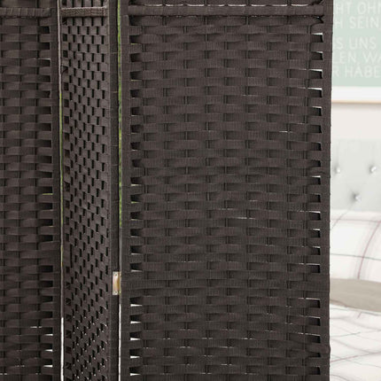 6-Panel Folding Room Divider, Brown, Polypropylene