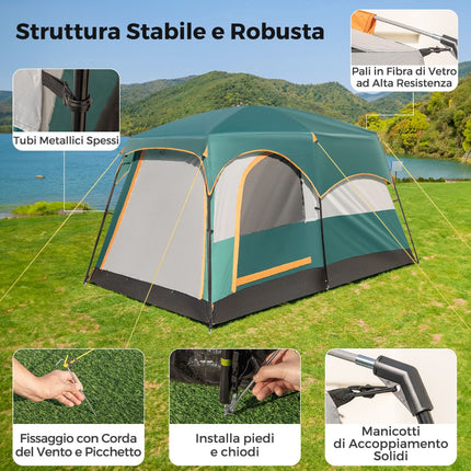 6-Person Camping Tent with Divider, Rainfly and Carry Bag