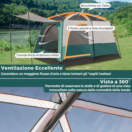 6-Person Camping Tent with Divider, Rainfly and Carry Bag