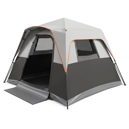 6-Person Instant Cabin Tent with Rainfly – Orange/Gray