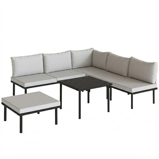 6-teilige Outdoor-Lounge-Garnitur für 5-6 Personen mit Tisch