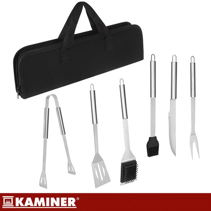 6-teiliges Grillbesteck-Set aus Edelstahl mit Koffer