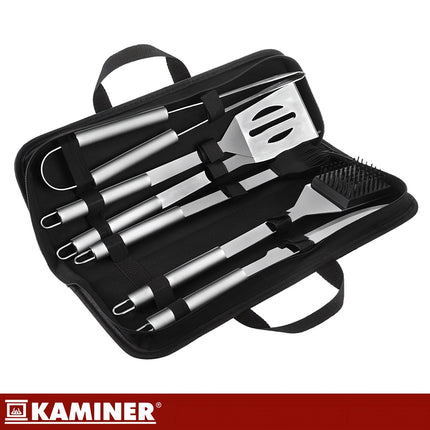 6-teiliges Grillbesteck-Set aus Edelstahl mit Koffer
