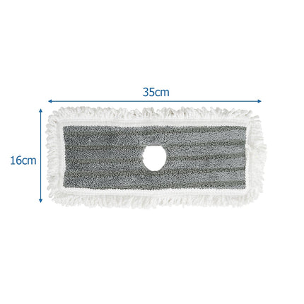 6-Piece Washable Mop Head Set, 35x16 cm, Gray
