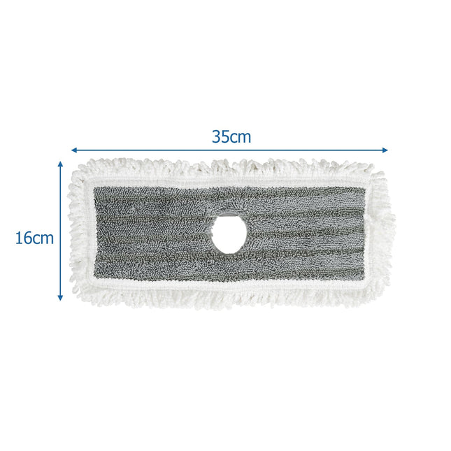 6-teiliges waschbares Moppkopf-Set, 35x16 cm, Grau