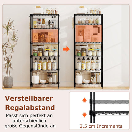 Verstellbares 6-stöckiges Metallregal – Schwerlast