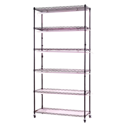 6-Tier Plant Stand with Grow Lights, 71 in, Timer, Wheels