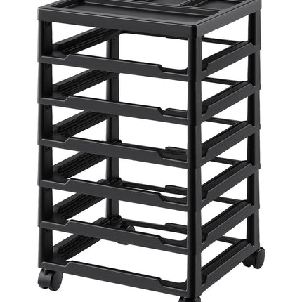6-Tier Rolling Storage Cart, Organizer Top, Locking Wheels