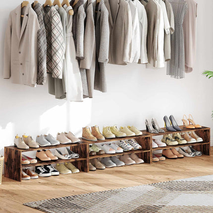 6-Tier Rustic Brown Shoe Rack with Anti-Tipping Device