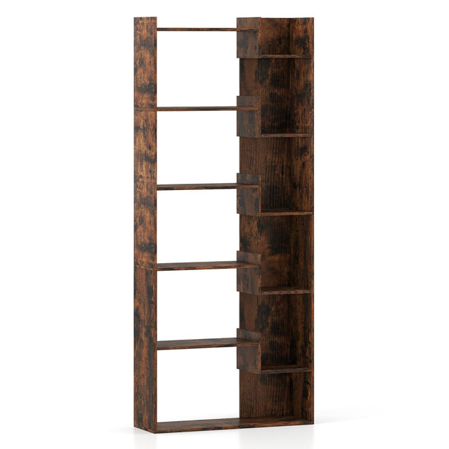 6-stöckiges Holzregal mit 11 Fächern, 163 cm