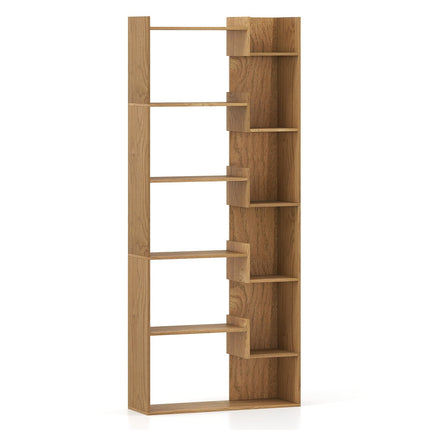 6-Tier Wooden Bookshelf with 11 Shelves, 69x22x163 cm