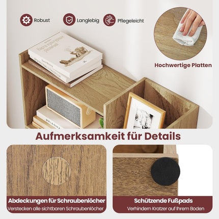 6-Tier Wooden Bookshelf with 11 Shelves, 69x22x163 cm