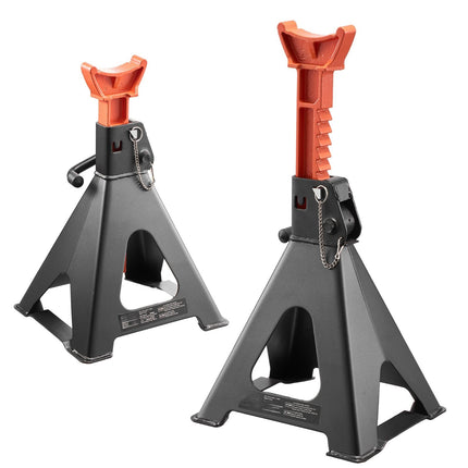 6-Ton Jack Stands Pair, Double Locking, 14.6-22.8 In