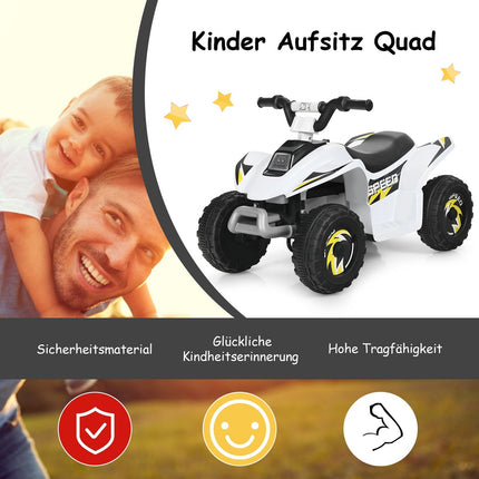 6V Battery Operated Quad Mini Quad for Toddlers 73 x 40 x 44.5 cm White
