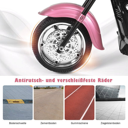 6V Elektromotorrad Batteriebetriebenes Motorrad mit Musik 91x48x64cm Rosa