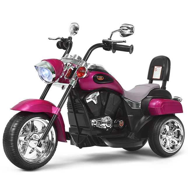 6V Elektromotorrad Batteriebetriebenes Motorrad mit Musik 91x48x64cm Rosa Rot