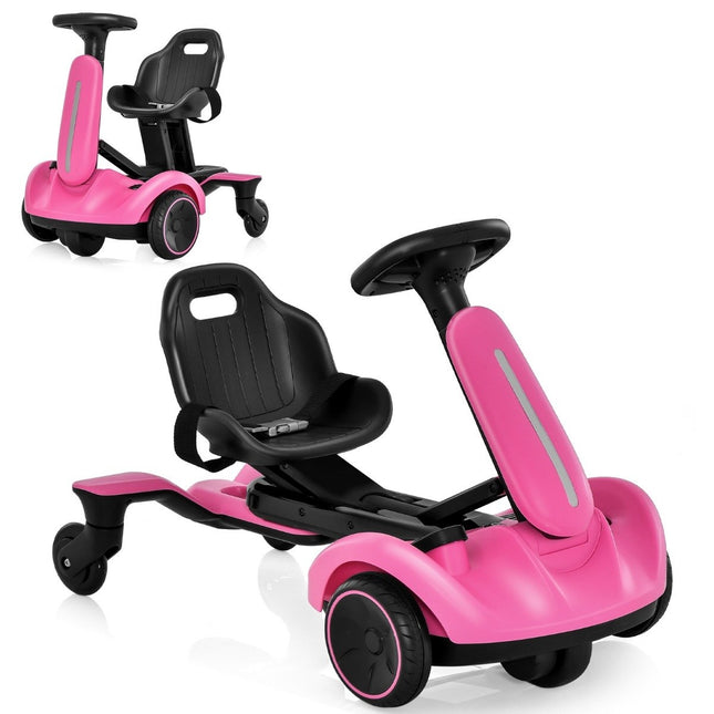 6V Gokart Elektro Drift Auto für Kinder Elektro Gokart mit 2-Fach verstellbarem Sitz Pink