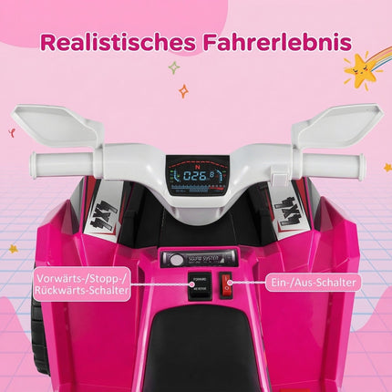6V Kids Electric ATV with Trailer, Pink, Ages 3+