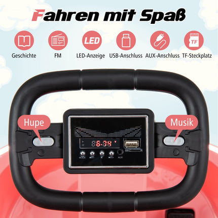 6V Kinder Elektro-Bumper Car – 360° drehbar, Musik, Lichter, Pink
