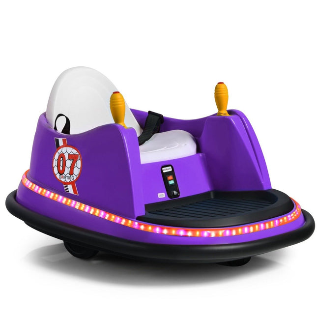 6V Kinder Elektro Bumper Car mit Lichtern & Musik, Lila