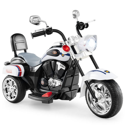 6V Kids Electric Police Motorcycle, Adjustable Lights & Sound