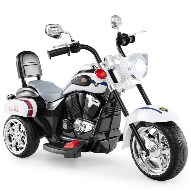 6V Kinder-Elektro-Polizeimotorrad, verstellbares Licht & Sound