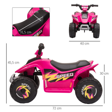 6V Kids Electric Quad Bike, Pink, Ages 1.5-3, Up to 20kg